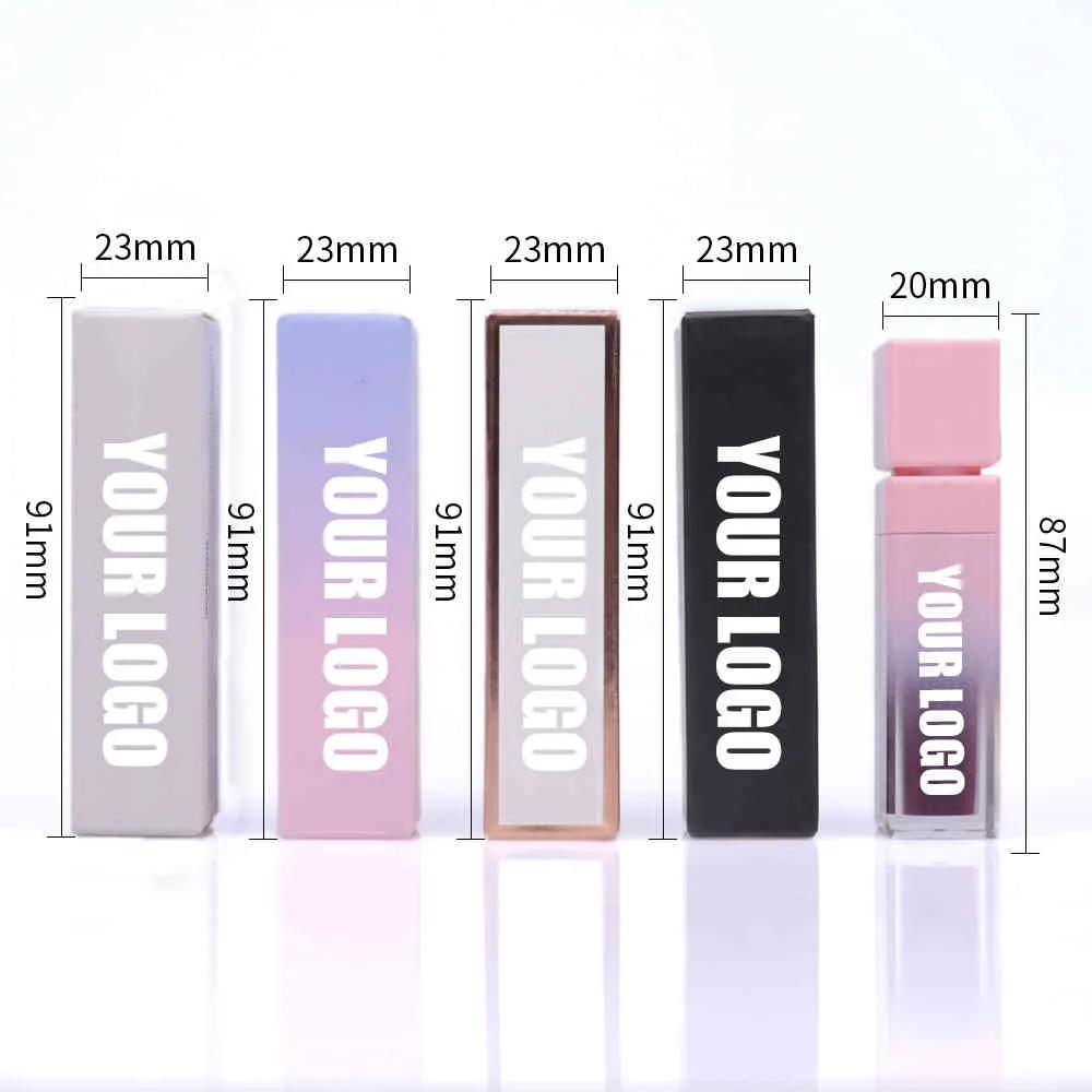Lipgloss Private Label Großhandel Custom Matte Liquid Lippenstift Wasserdichter, langlebiger Schönheits-Make-up-Glanz