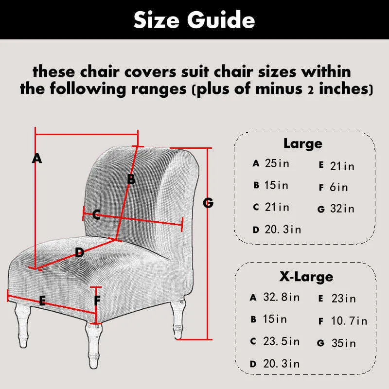 Funda de silla sin brazos de Jacquard, funda de sofá individual sólida, Protector de sofá elástico con acento nórdico 210914276P