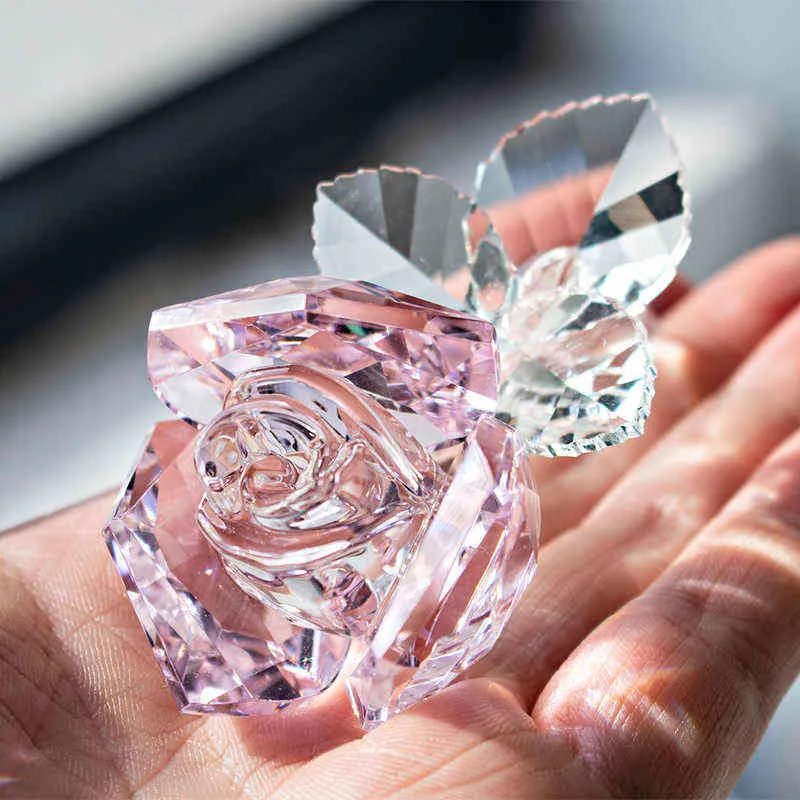 HD Crystal Rosa Rose Blomma För Årsdag, Stor För evigt Kärlek Gåvor Xmas Alla hjärtans dag födelsedagmor 211101