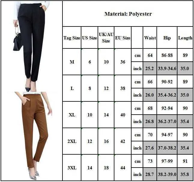 Women Harem Pants High Waist Pockets Solid Formal Business Work Wear Q0801