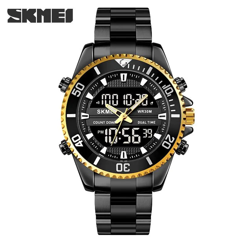 Orologi da polso Militare 3 Display del tempo Doppio movimento Orologi sportivi Mens Cronometro Data Sveglia Orologio da polso Relogio Masculino SKME240e