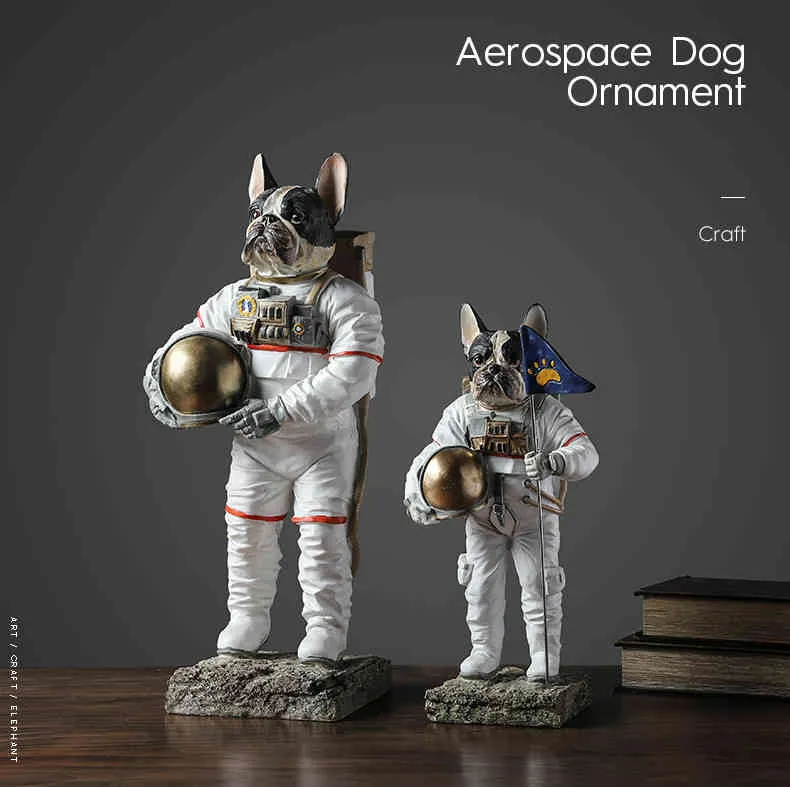 BUF Nordic Big Size Home Decor Astronauta Cane Statua Artigianato in resina Ornamenti decorativi Simpatico animale Scultura Decorazione Figurine4785664