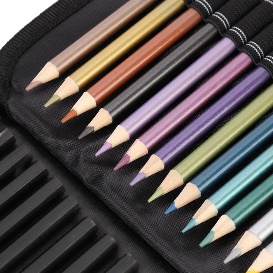Sketching Drawing Colored Pencil Art Charcoal Pencil Eraser Set with Carrying Bag color pencils for kids art pencils set Y20272p