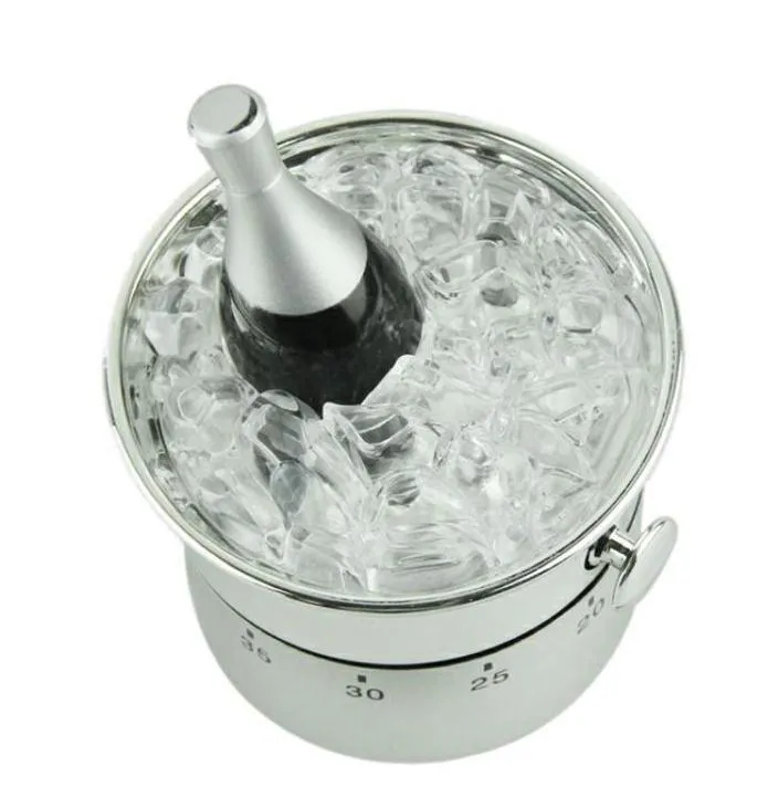 Champagne Ice Bucket Temporizadores de cocina para ducha nupcial Boda Favor de cumpleaños Herramientas de cocina 60 minutos Temporizador al por mayor