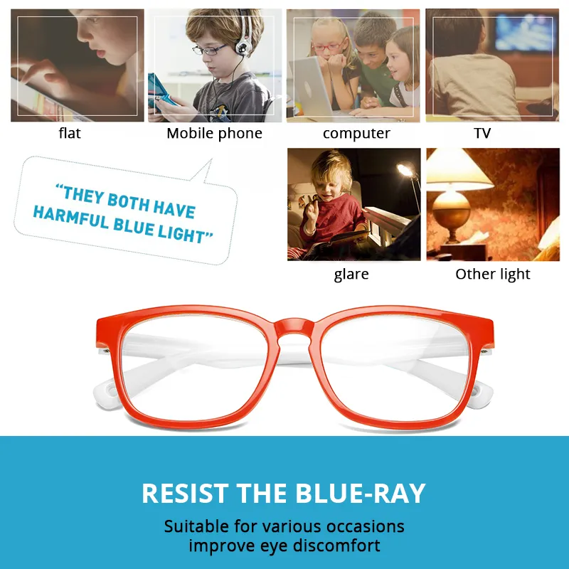 Pro Acme Blue Light Blocking Glasses Kids TPEE Flexible Eyeglasses Frame Computer Gaming Glasses for Boys Girls Age 3-1608 J0223