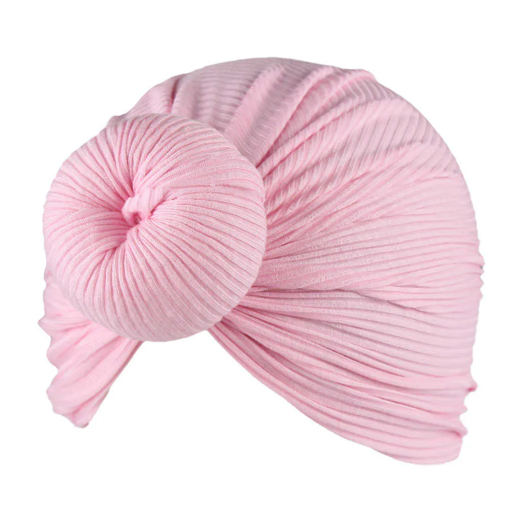 Noworodek Baby Bow Knot Turban Hat Donut Head Wrap Miękka Bawełna Handmade Headband Beans Caps Dzieci Niemowląt Berbeć Szerokie Włosów Zespół Headdress G679FCD