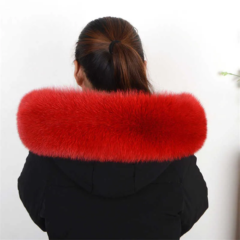 Luxo inverno 100 lenços de gola de peles de raposa real para mulheres casaco capuz quente raposa de colarinho reto compa