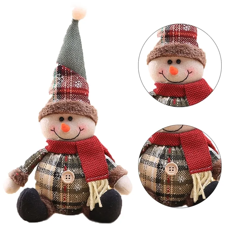 Snowman Doll Merry Chirstmas Decor for Home Table Christmas Ornaments Santa Claus Elk Navidad Gift Happy Year Y201020