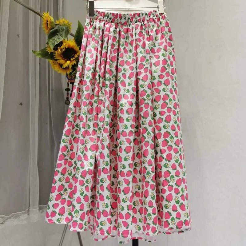 VANOVICH Été et printemps Femmes Jupes Style coréen Mignon Dames Coton Mode Taille haute Douce Femme 210615