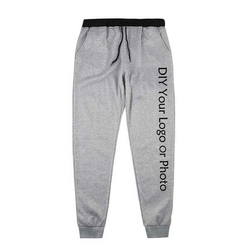 DIY SUA OR Sweetpants Personalizado Imprimir Homens Corra Calças Streetwear Homens Jogging Sportswear Basculador Tracksuit Calças 210714