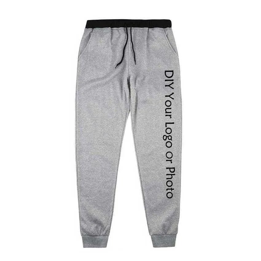 DIY Twoje lub po spodnie dresowe Dostosowane Drukuj Mężczyźni Run Spodnie Streetwear Mężczyźni Jogging Sportswear Jogger Dress Trouser 210714