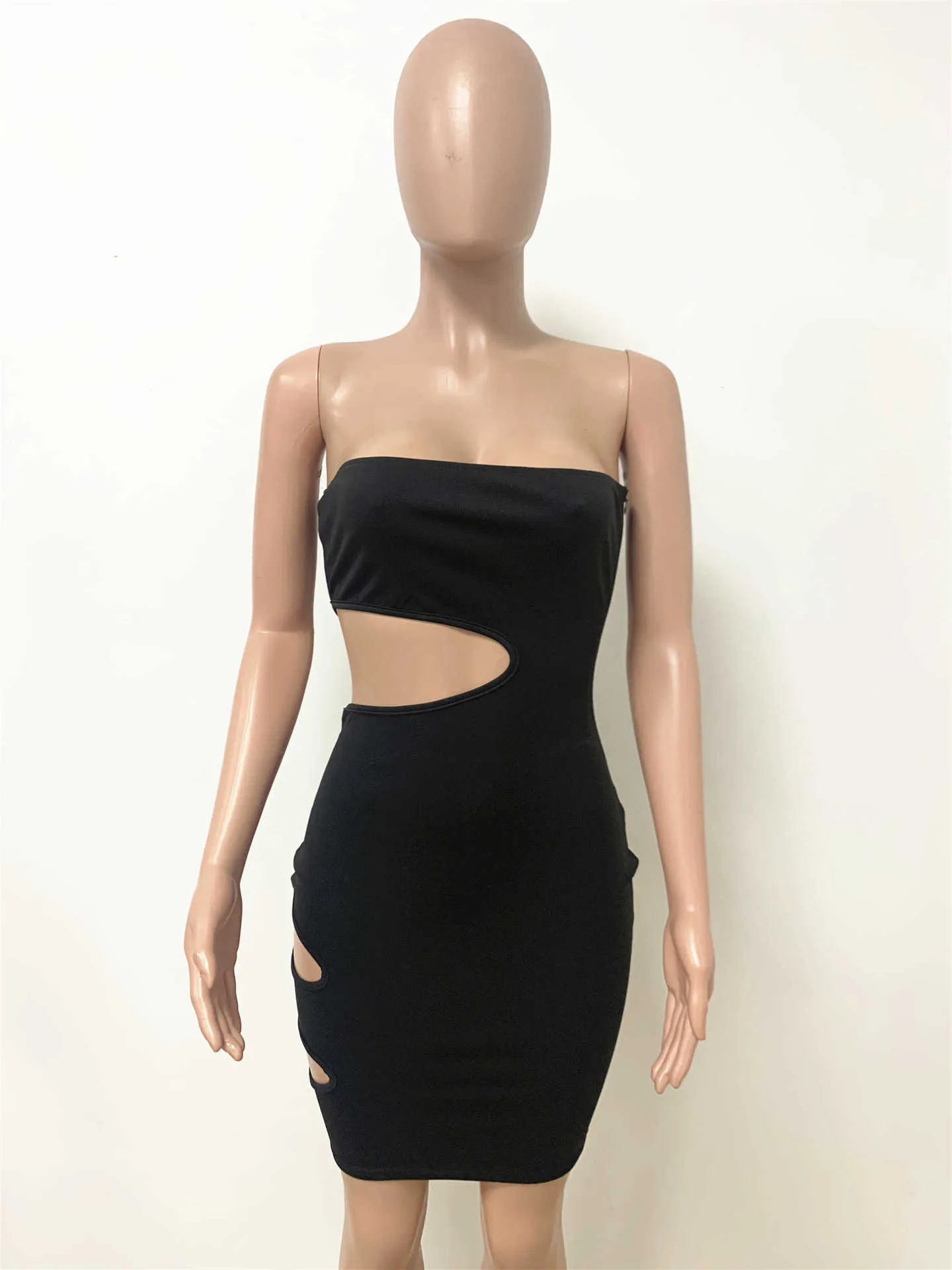 Off Ramię Bodycon Letnia Sukienka Kobiety Bez Ramiączek Hollow Out Backless Club Party Mini Bandaż Sexy Elegancka Kobieta Vestidos 210526