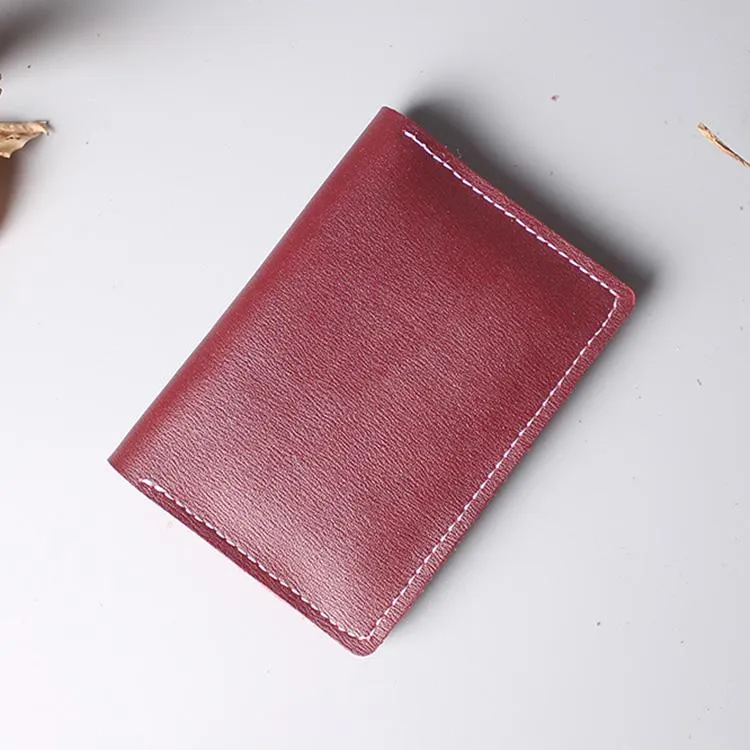 Card Holders Designer Minimalist Genuine Leather Holder Id Bus Wallet Handmade Case283Y
