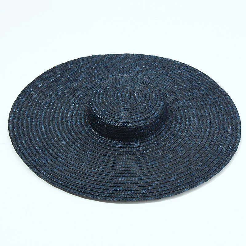 Hat de paille de bord de large 15 cm de large haut de gibier de plage d'été pour femmes chapeau de soleil chapeau gris noir rouge rose rouge rose avec sangle de menton 26880548