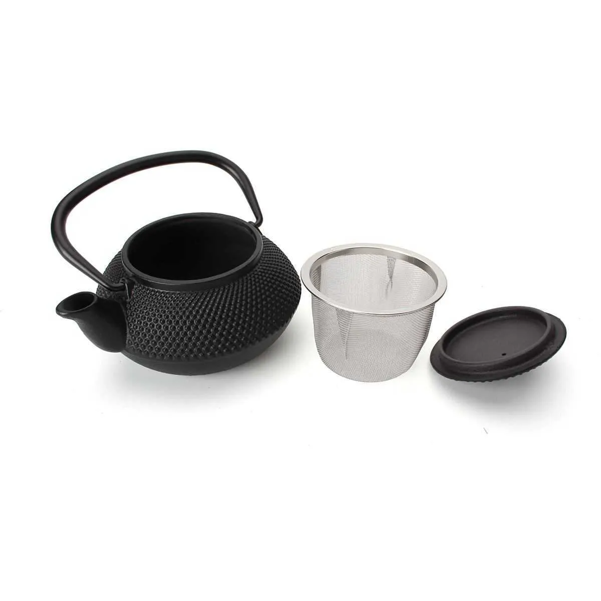 Gjutjärn Tea Pot Pot Japansk stil Vattenkokare med silblomma puer kaffekanna 300ml 210621