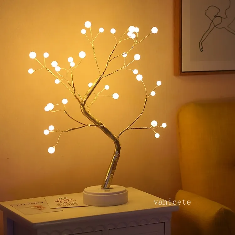 Lámpara de árbol de perlas Árbol luminiscente LED color árbol de navidad decoración patio paisaje Interruptor táctil Por mar T2I52668