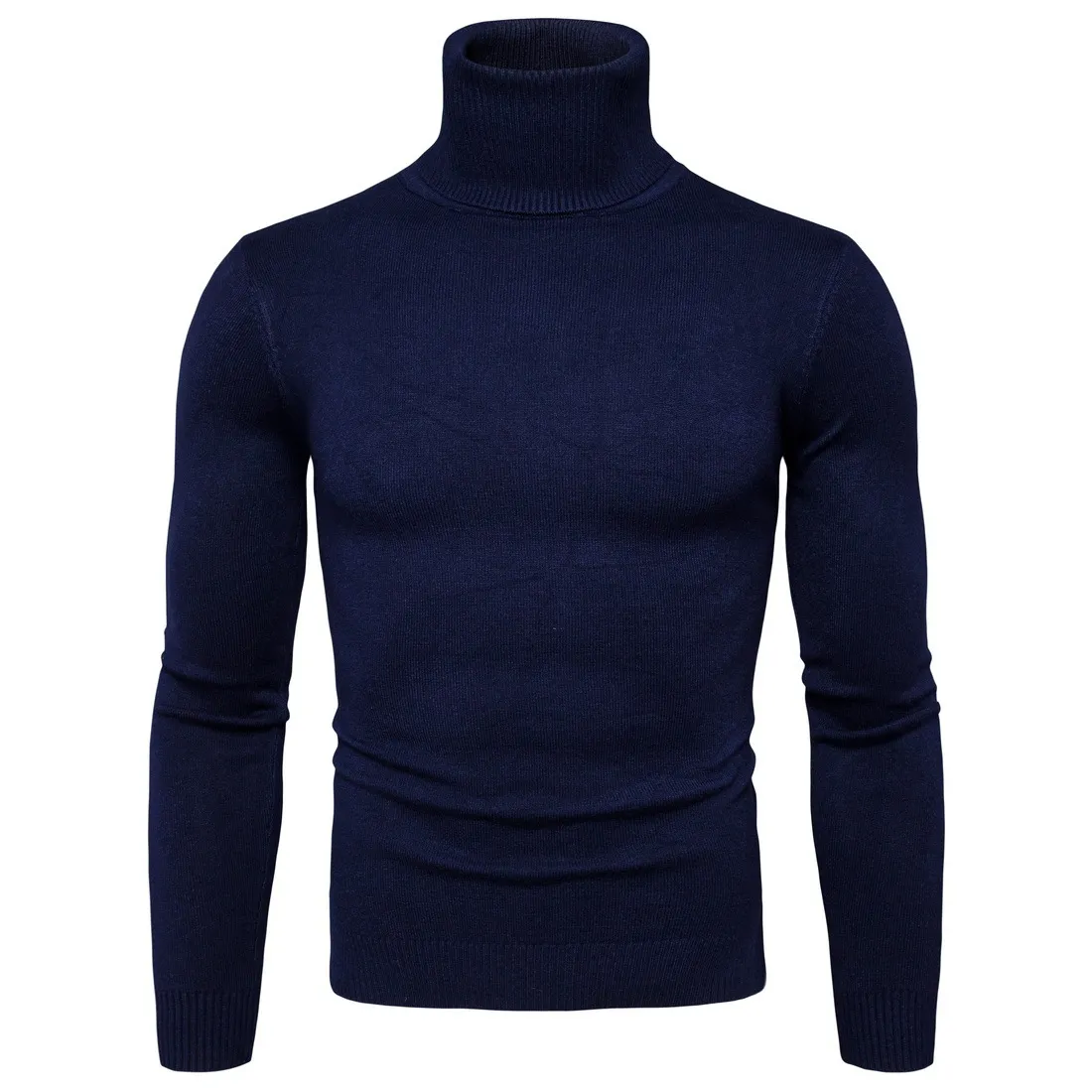 FAVOCENT hiver chaud pull à col roulé hommes mode solide tricoté hommes chandails décontracté mâle Double col Slim Fit pull