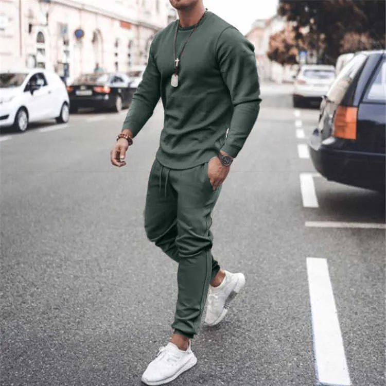 2021 New Men's Suits Gym Tights Training Clothes Workout Jogging Sports Set Running Rashguard Tracksuit For Men Sweat suit X0909
