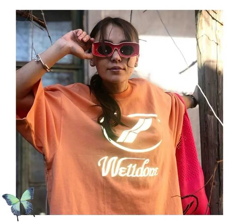 Zomer Welldone 3M reflecterende kleurrijke t-shirts Mannen vrouwen katoen hoge kwaliteit goed gedaan T-shirt x0726