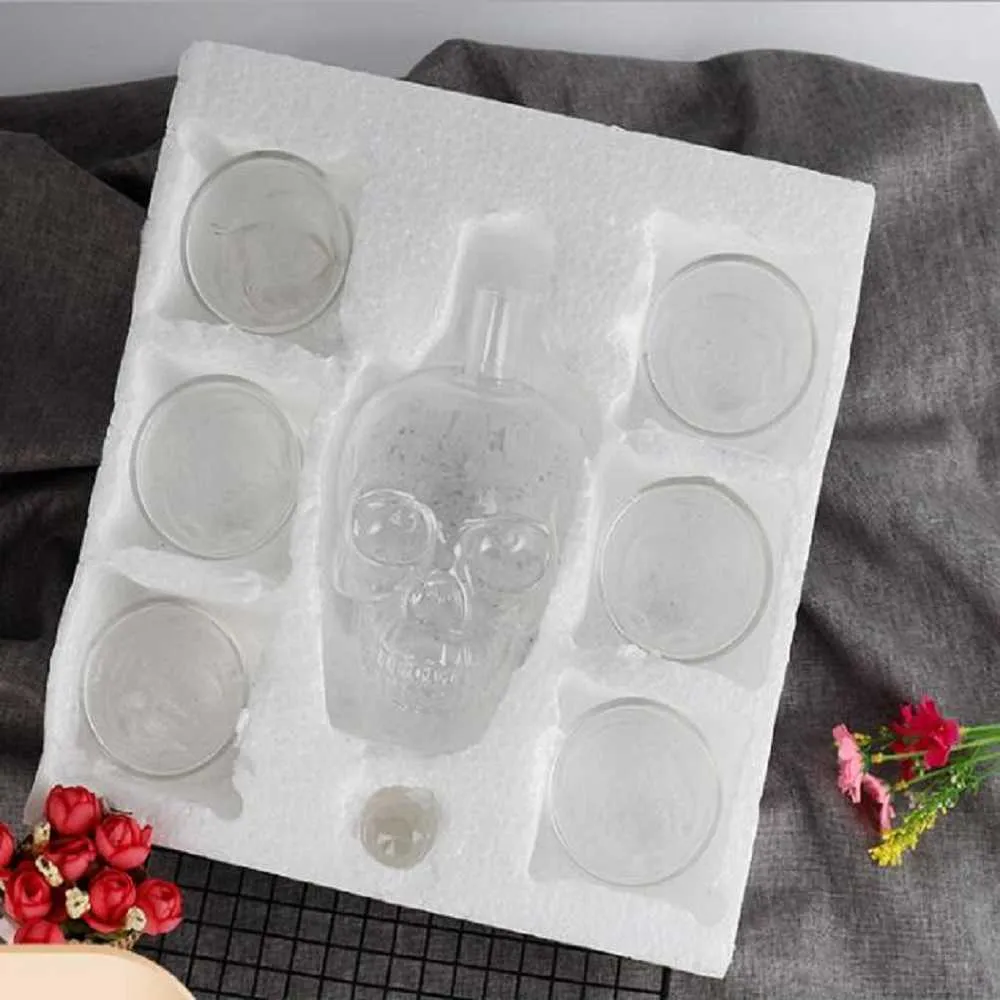 Crystal Skull Head S Glazen Bekerset 700 ml Whisky Wijn Glazen Fles 75 ml Kopjes Karaf Thuis Bar Wodka Drinkmokken 2108272709