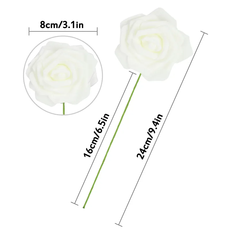 8cm Artificial PE mousse de rose Bouquets de mariée pour table de mariage décorations de fête à la maison
