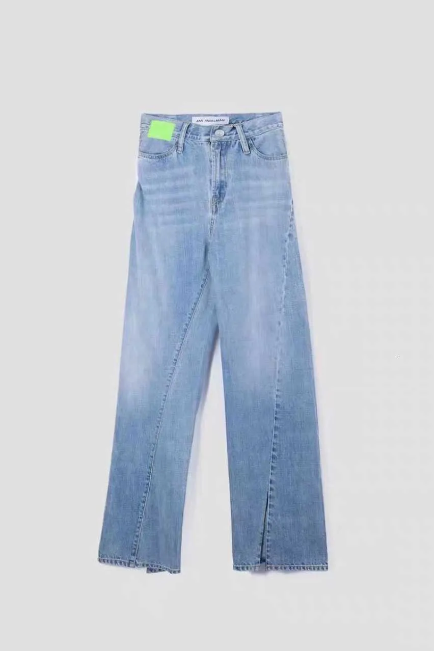 Same Ann's Twisted Split Orescent Lizard Skin Jeans Blue Jeans Pantaloni da donna