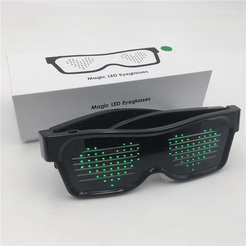 Magic LED Glasses-Customizable Pattern party on The Glasses, Bluetooth Multicolor Perfect for Parties and Festivals. Text