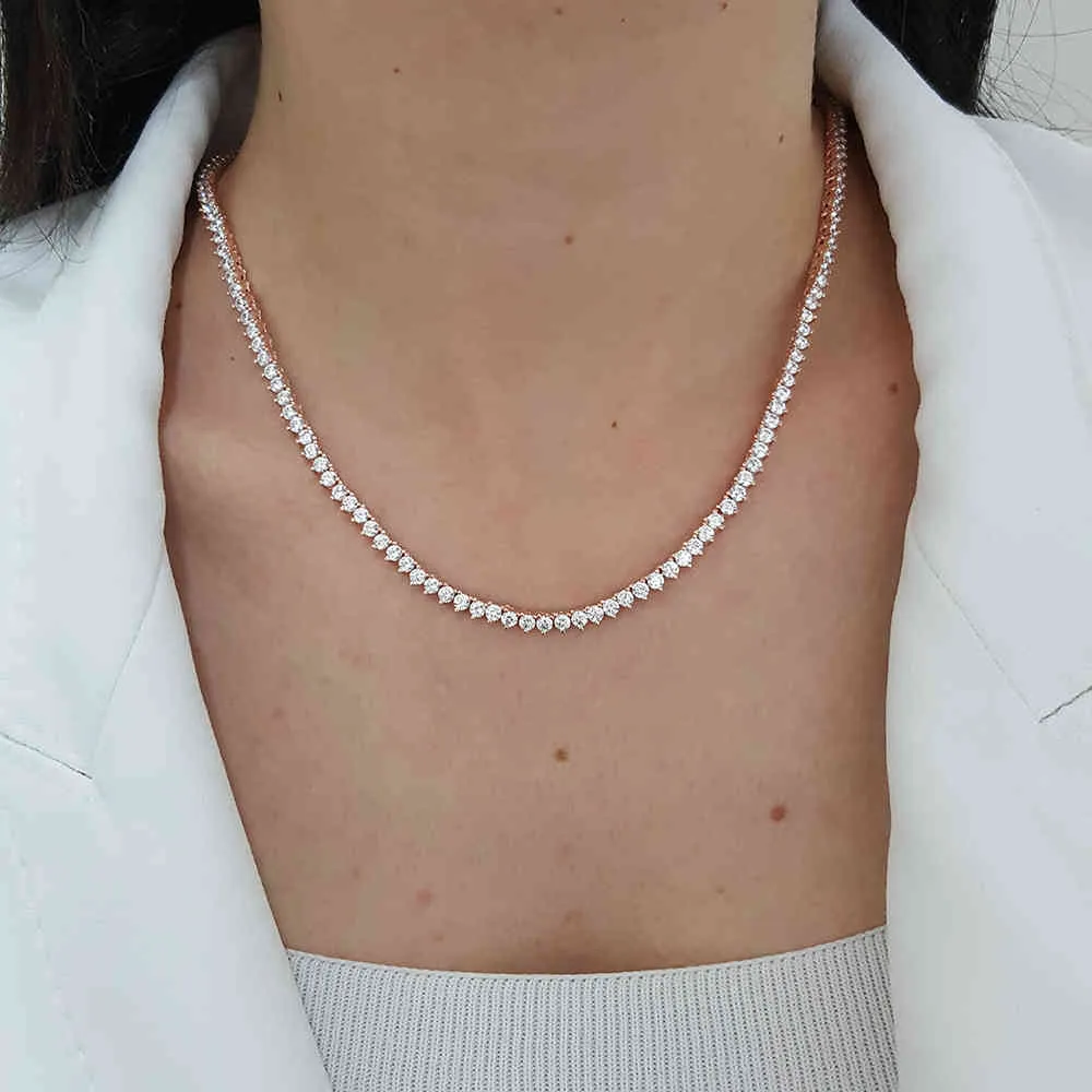 Fashion Waterway Choker Collana in argento 925 con diamanti da sposa minimalista elegante le donne Gioielleria turca di lusso super trendy