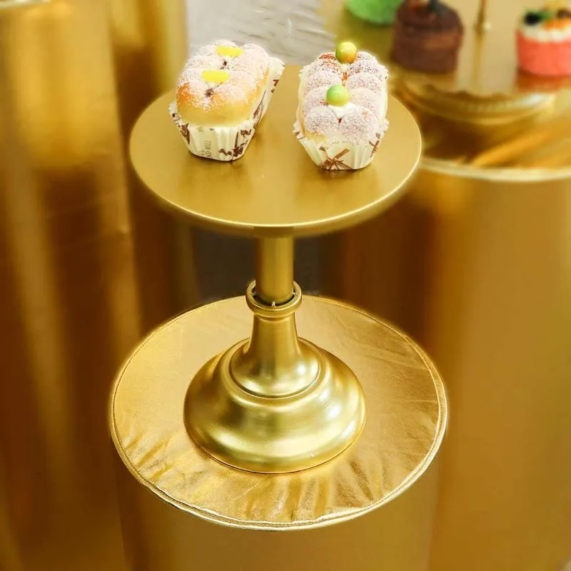 Décoration de fête produits d'or couvercle de cylindre rond piédestal affichage art décor plinthes piliers pour les décorations de mariage bricolage ho291a