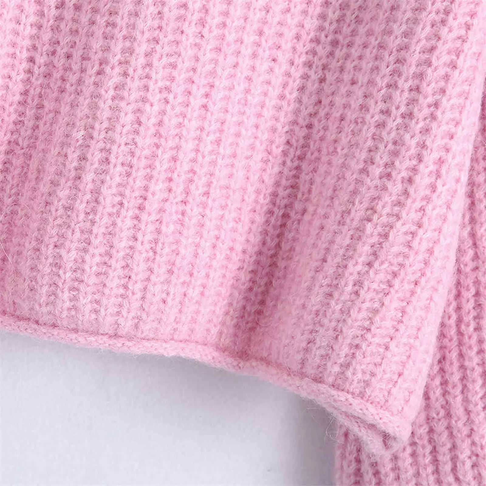 BLSQR Pink Elegant Sweaters Women O-neck Vintage Chic Pullover Tops Female Streetwear Casual Crop Tops Office Lady Y1110