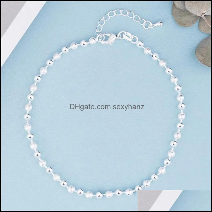 Ювелирные браслеты, летняя модная цепочка из стерлингового серебра 925 пробы для женщин, пляжная вечеринка, браслет на щиколотке, подарки для девочек, 2T1Ae213A