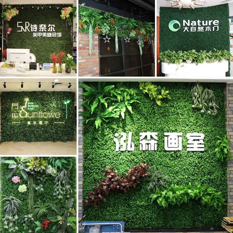 Mur de plantes de gazon artificiel Simulation de mur de plantes Fausse pelouse 40 cm * 60 cm 210624