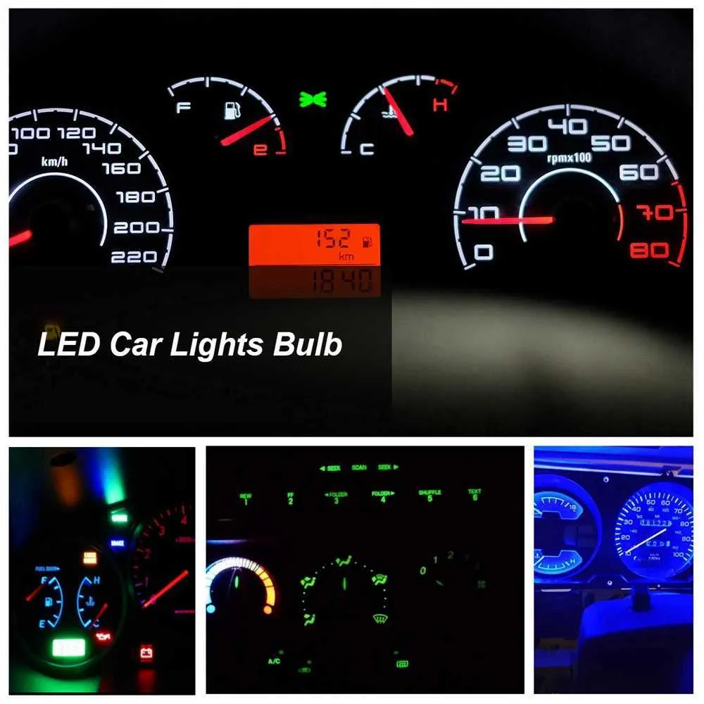 70 SZTUK T5 / T10 Car Panel Przyrządu LED Cluster Plug Dash Light Bulb Wskaźnik do tworzenia kopii zapasowej sygnału z bazy