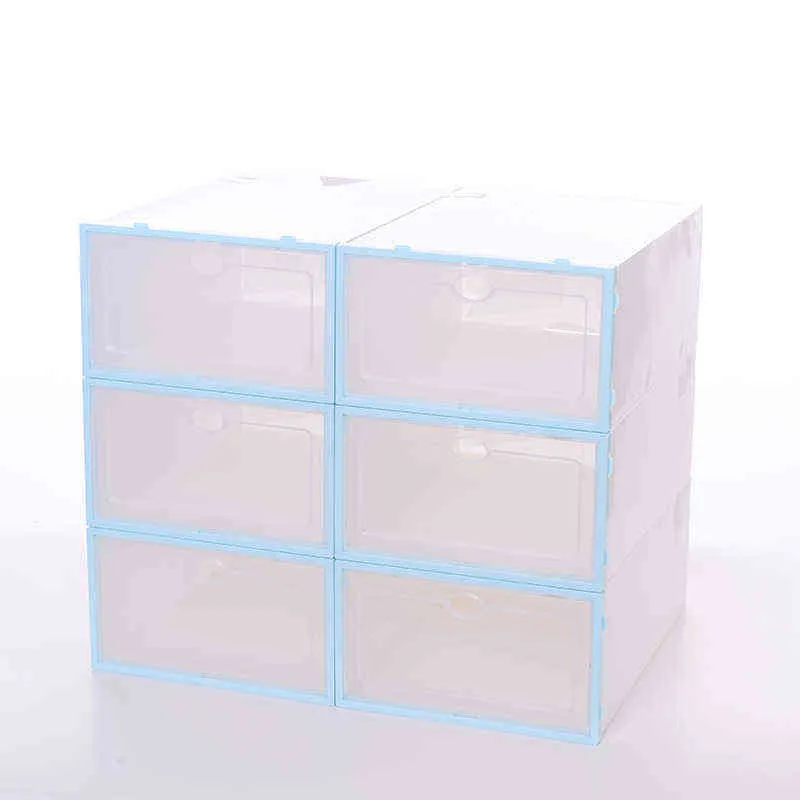 4 Stück transparente Schuhkarton-Aufbewahrungsboxen, verdickt, staubdicht, Organizer-Box, kann überlagert werden, Kombinationsschrank