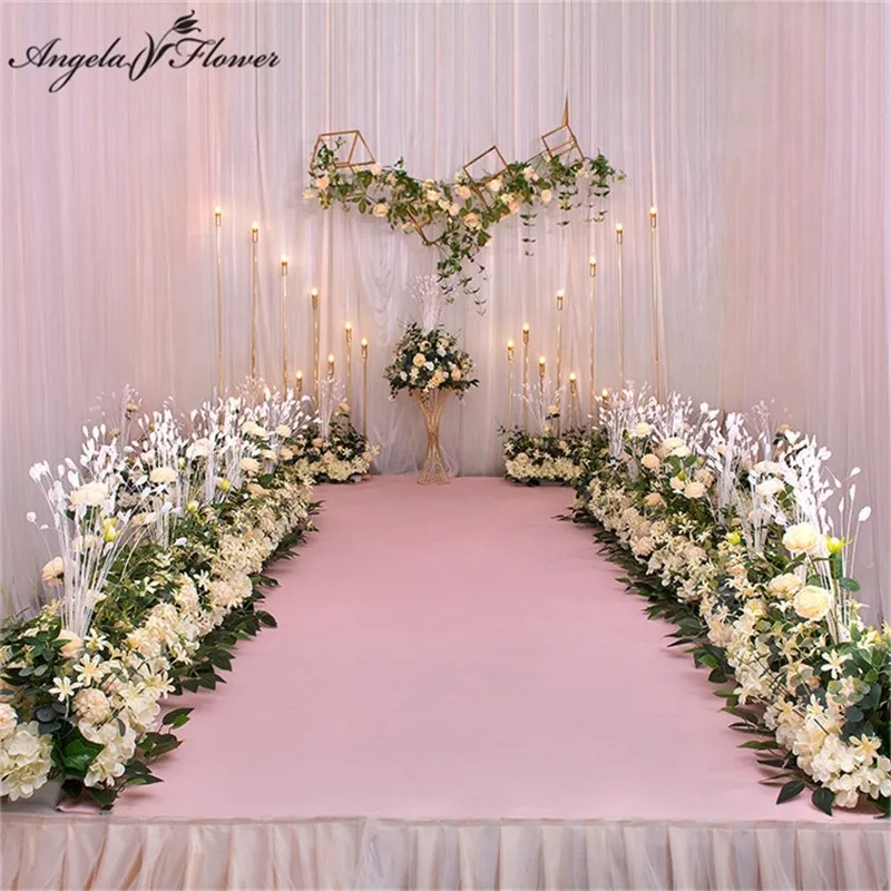 50 100 cm DIY casamento flor arranjo de parede suprimentos peônias de seda rosa flor artificial linha decoração casamento arco de ferro pano de fundo T20294J