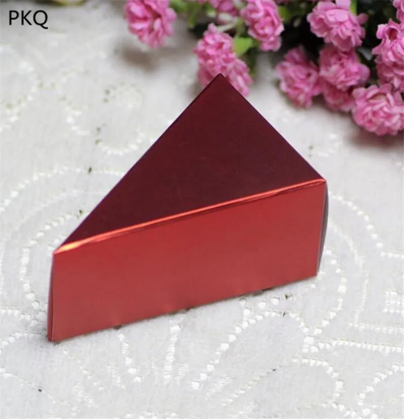 Gift Wrap 50st Creative Cardboard Paper Cake Box Triangle Craft Wrapping Diy Handmased Decoration Carton For Wedding Supply257f