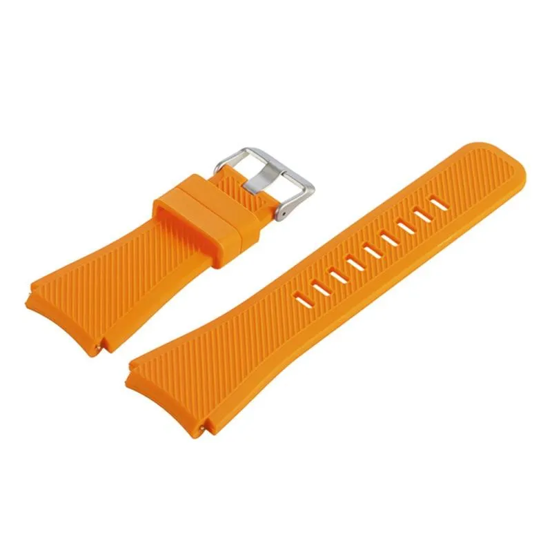 Bantlar Silikon Bilezik Strap Band Gear S3 Frontier için Klasik Siyah Saf Renkler Yedek 22mm265s