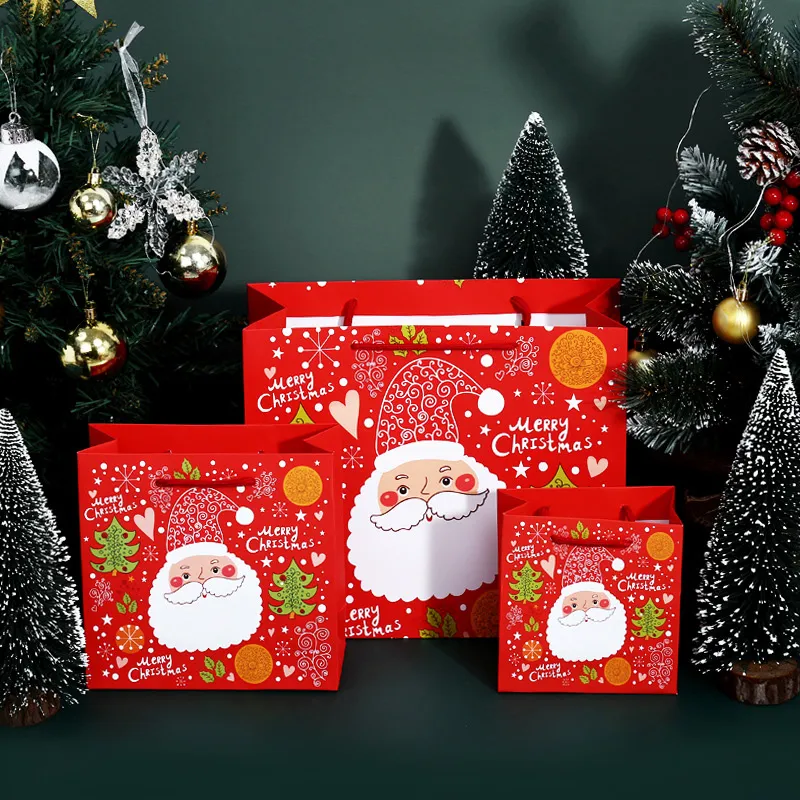 Joyeux Noël enveloppe de cadeau en papier sac de Noël emballage arbre de neige boîte de bonbons flocons du Nouvel An pour enfants sacs décorations 3342871