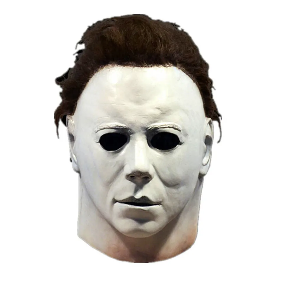 Cosmas Halloween Michael Myers Mask Trick or Treat Studio Halloween impreza Mike Mel White Full Head Latex Mask 2009292307824