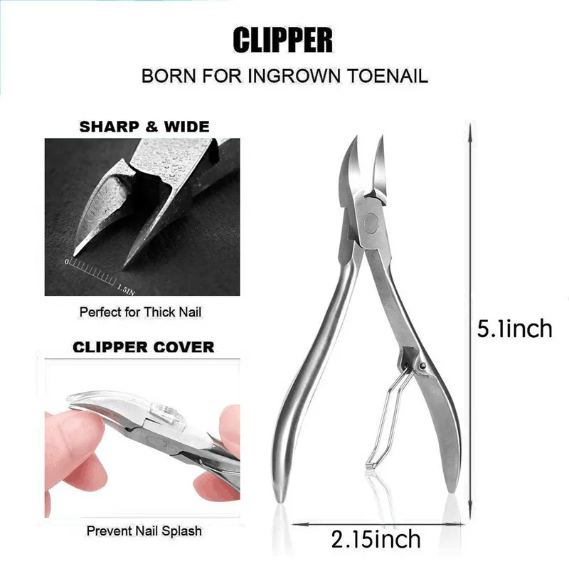 / SET Professionell Pedicure Tools Ingrown Toenail Tools Kit Nail Care Ingrown Toenail Removal Correction Clippers Foot Care 210304