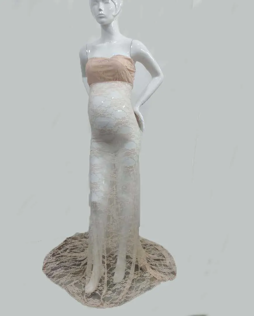 Lace Sexy Maternity Dresses Pography Props Long Fancy Pregnancy Dress Shoulderless Maxi Gown For Pregnant Women Po Shoots X06289149