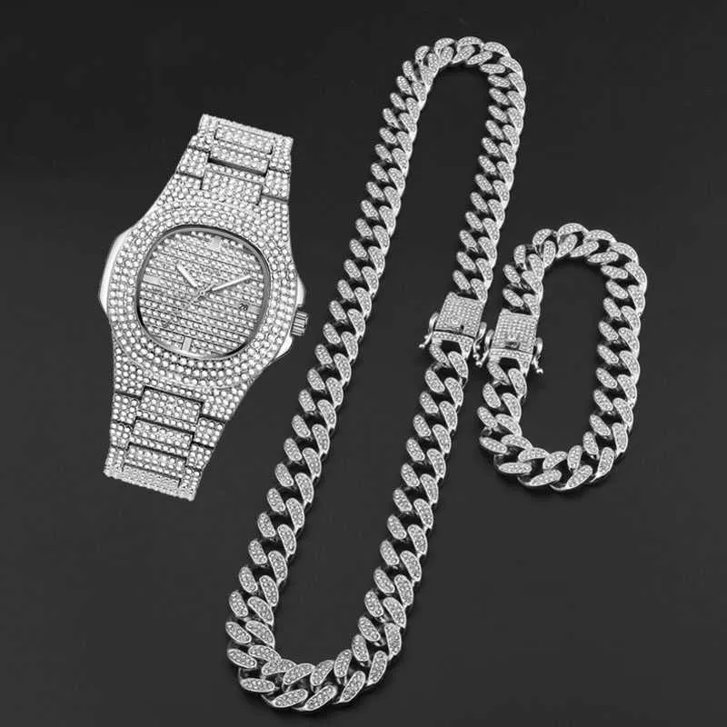 Часы Iced Out с цепочкой, часы в стиле хип-хоп, мужские 2010, блестящие золотые часы с бриллиантами для мужчин, водонепроницаемые наручные часы, мужские Reloj Diamante Hombre H250S