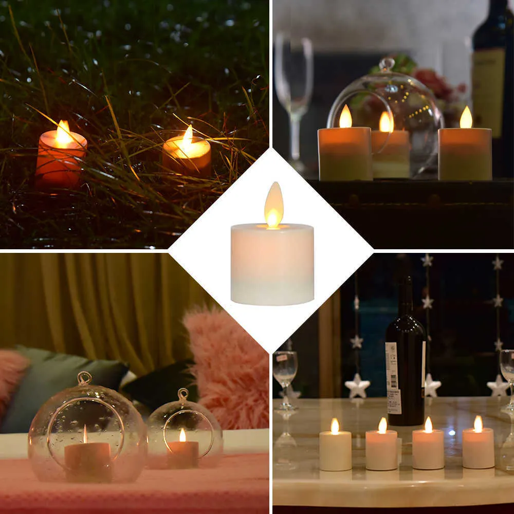 USB Rechargeable LED Battery Operated Tea Lights with Remote Realistic and Bright Flickering Flameless Tealight with Moving Wick H3831987