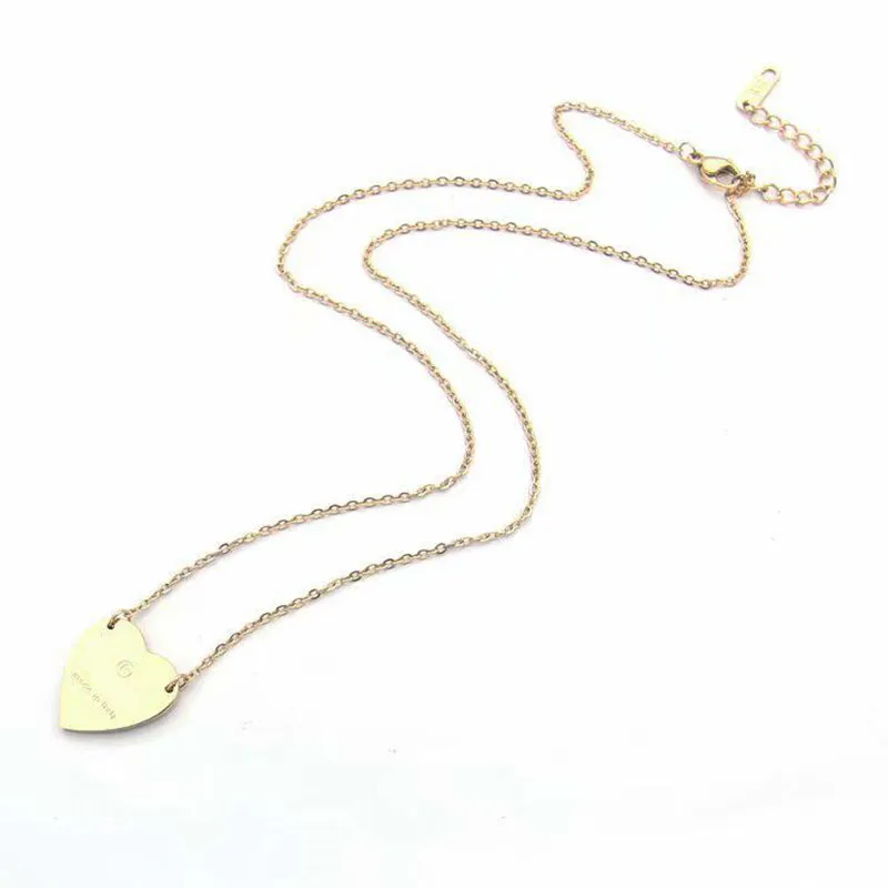 Ожерелье сердца женская нержавеющая сталь пара золотая цепь кулон ювелирные изделия на шее подарок для подруги аксессуары оптом