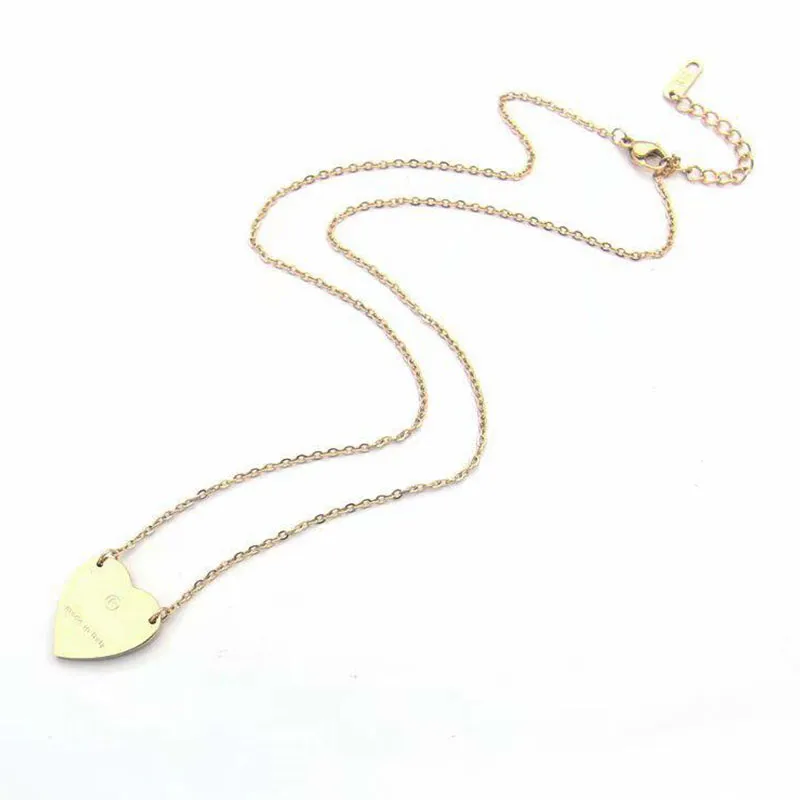 luxe hart ketting vrouw roestvrij staal paar gouden ketting hanger sieraden op de nek cadeau voor vriendin accessoires groothandel