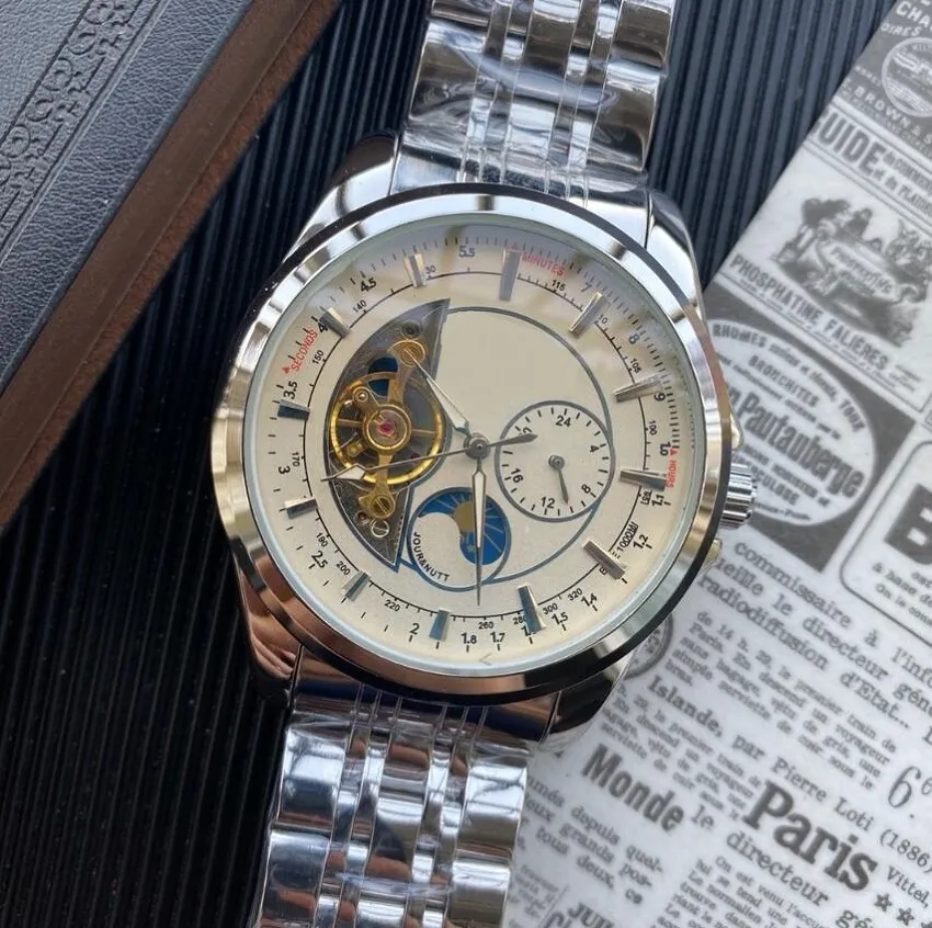 Montre de luxe herr skelettdesigner automatisk rörelse full rostfritt stål klockor 2813 mekaniska armbandsur vattentäta lumi253f