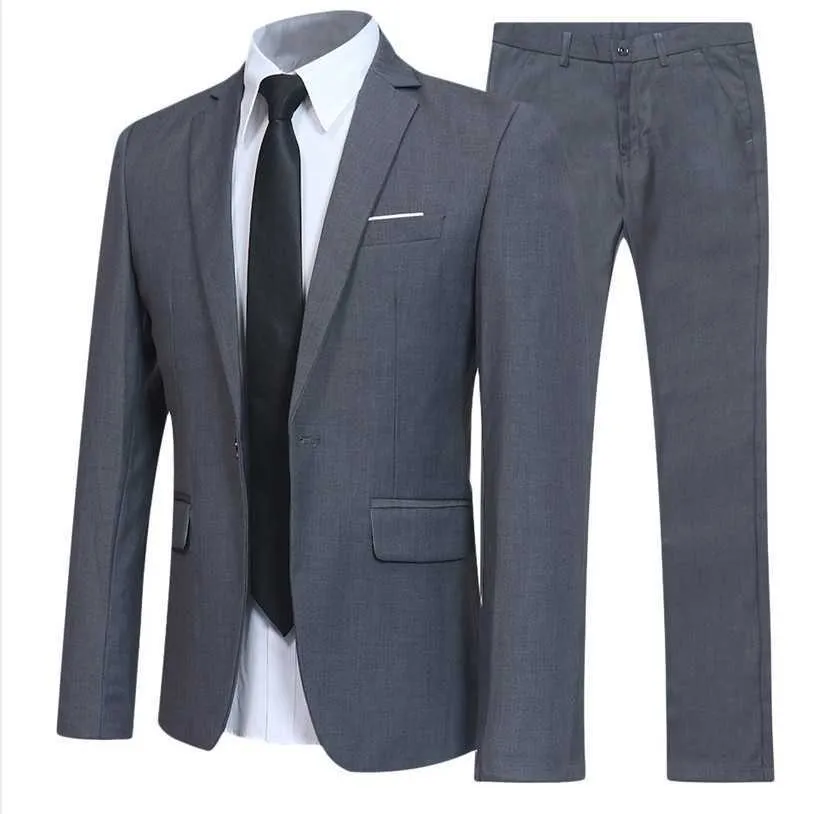 Erkekler Gelinlik Suits Slim Fit Suits Ceketler + Pantolon + Gömlek3 Parçalar Damat Elbise Siyah Suirts Örgün Giyim Katı Rahat Suits X0909