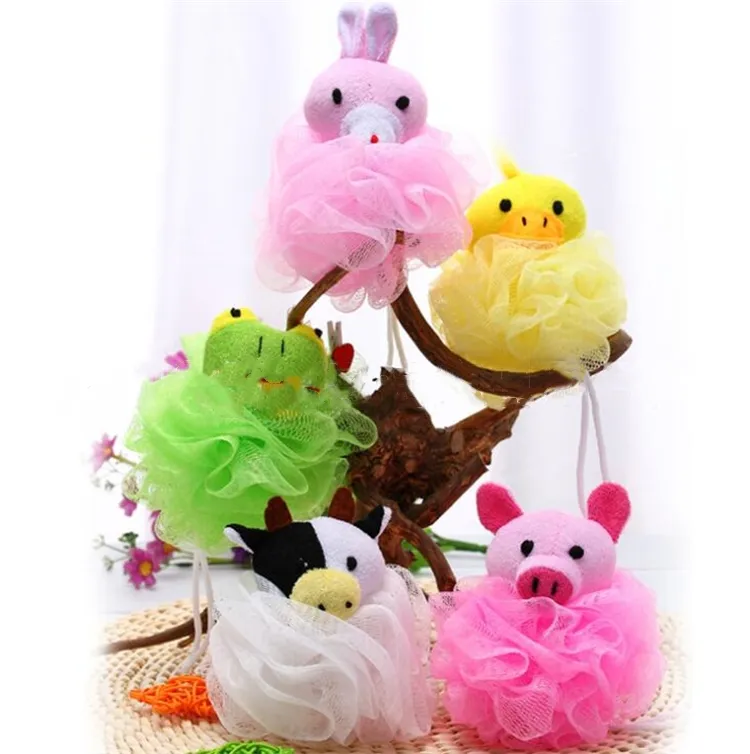 Cute Scrubbers Palla da bagno animali colorata bagni bambini Spazzole palline da bagno fiori in cartone animato 9242