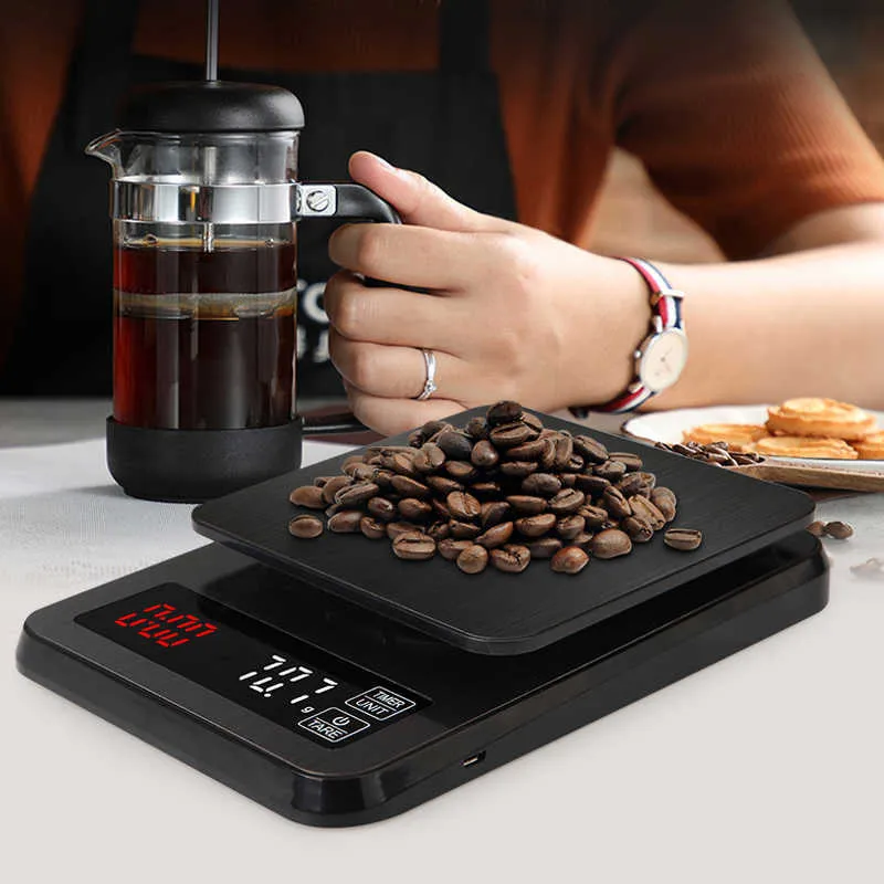 Цифровая кухонная шкала Electronic Crape Coffee Mease с частотой таймера Почтовая еда Шкала диеты для приготовления пищевых инструментов для выпечки 210927