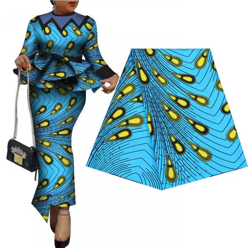 Ankara africain imprime Batik Pagne véritable tissu de cire Afrique couture robe de mariée artisanat matériel 100% polyester tissu de haute qualité 210702